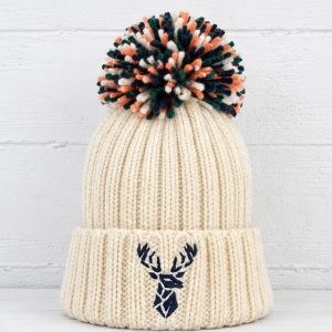 Wild Cairns Embroidered Bobble Hat